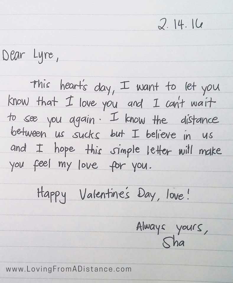long distance relationship love letter valentine's day