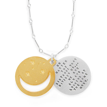 Under the Same Moon Pendant "No matter the distance that divides us...we are always looking at the same moon."